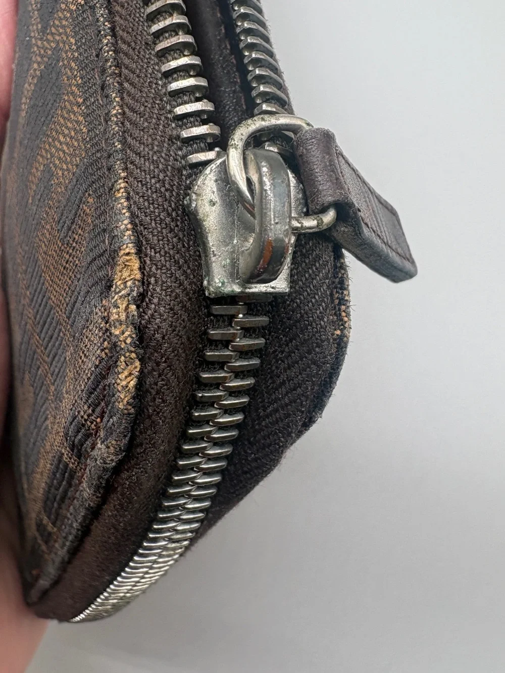 Fendi Zucca FF Canvas Zip-Around Wallet
